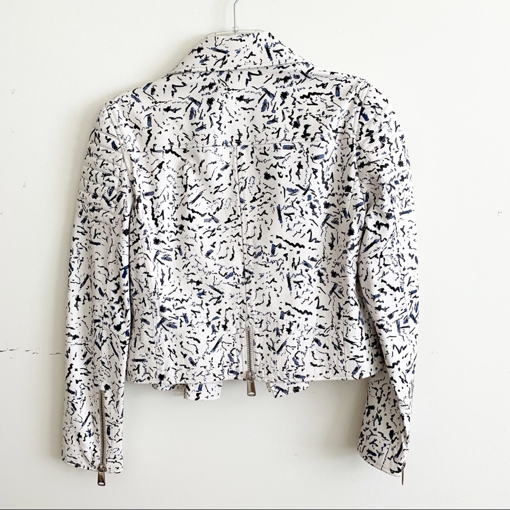Roschterra Abstract Painted Moto Leather Jacket - Picture 11 of 15